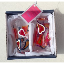 Set 2 barevných likérových skleniček