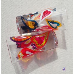 Set 2 barevných likérových skleniček